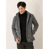 07白黒 | メランジニットフリース イタリアンカラージャケット | TAKA-Q MEN