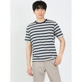 ミックスボーダー クルーネック半袖Tシャツ | TAKA-Q MEN | 詳細画像4 