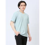 タックストライプ フェイクVネック半袖Tシャツ | TAKA-Q MEN | 詳細画像1 