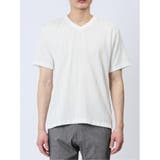 タックストライプ フェイクVネック半袖Tシャツ | TAKA-Q MEN | 詳細画像14 