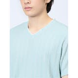 タックストライプ フェイクVネック半袖Tシャツ | TAKA-Q MEN | 詳細画像9 
