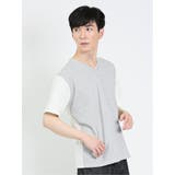 ケーブル切替 Vネック半袖Tシャツ | TAKA-Q MEN | 詳細画像23