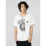 01白 | 切替カレッジ Vネック半袖ルーズTシャツ | TAKA-Q MEN