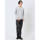 ヘリンボンジャガード フェイクVネック長袖Tシャツ | TAKA-Q MEN | 詳細画像15