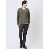 マイクロヘリンボンジャガード Vネック長袖Tシャツ | TAKA-Q MEN | 詳細画像15