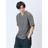 05黒 | ふくれカルゼ Vネック半袖Ｔシャツ | TAKA-Q MEN