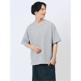 06グレー | ジオメトリックジャガード クルーネック半袖Tシャツ | TAKA-Q MEN