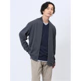 06グレー | ワッフルニットソー ボタンレスカーディガン | TAKA-Q MEN