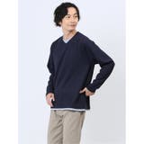 ダイアゴナル フェイクVネック長袖Tシャツ | TAKA-Q MEN | 詳細画像12 