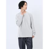01白 | ふくれケーブル クルーネック長袖Tシャツ | TAKA-Q MEN