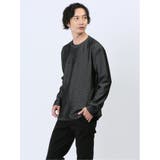 07白黒 | ふくれケーブル クルーネック長袖Tシャツ | TAKA-Q MEN