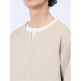 カットスエード フェイクキーネック長袖Tシャツ | TAKA-Q MEN | 詳細画像18 