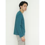 ふくれジャガード ケーブル柄 Vネック長袖Ｔシャツ | TAKA-Q MEN | 詳細画像14 