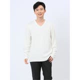 ふくれストライプ Vネック長袖Tシャツ | TAKA-Q MEN | 詳細画像1