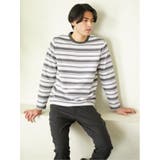 ポップコーンボーダー クルーネック長袖Tシャツ | TAKA-Q MEN | 詳細画像2
