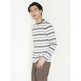 ポップコーンボーダー クルーネック長袖Tシャツ | TAKA-Q MEN | 詳細画像3
