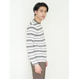 ポップコーンボーダー クルーネック長袖Tシャツ | TAKA-Q MEN | 詳細画像5