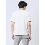リンクス縦柄 フェイクVネック半袖Tシャツ | TAKA-Q MEN | 詳細画像15 
