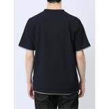 リンクス縦柄 フェイクVネック半袖Tシャツ | TAKA-Q MEN | 詳細画像8 