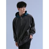 ベロアハーフZIP プルパーカー | TAKA-Q MEN | 詳細画像2 