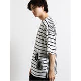 ボーダー切替 クルーネック半袖BIGTシャツ | TAKA-Q MEN | 詳細画像2