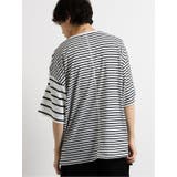 ボーダー切替 クルーネック半袖BIGTシャツ | TAKA-Q MEN | 詳細画像3