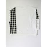 チェック切替 クルーネック 長袖ルーズTシャツ | TAKA-Q MEN | 詳細画像12
