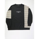 チェック切替 クルーネック 長袖ルーズTシャツ | TAKA-Q MEN | 詳細画像14