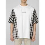 チェック切替 クルーネック ドルマンBIGTシャツ | TAKA-Q MEN | 詳細画像14