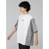 チェック切替 クルーネック ドルマンBIGTシャツ | TAKA-Q MEN | 詳細画像2