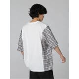 チェック切替 クルーネック ドルマンBIGTシャツ | TAKA-Q MEN | 詳細画像3