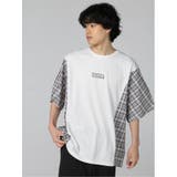チェック切替 クルーネック ドルマンBIGTシャツ | TAKA-Q MEN | 詳細画像4