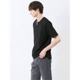 ヘリンボンジャガード キーネック半袖Tシャツ | TAKA-Q MEN | 詳細画像11 