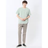 ヘリンボンジャガード キーネック半袖Tシャツ | TAKA-Q MEN | 詳細画像23 