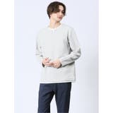 01白 | ストレッチ フェイクキーネック長袖Tシャツ | TAKA-Q MEN