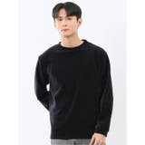 75紺 | ストレッチ モールジャガード クルーネック長袖Tシャツ | TAKA-Q MEN