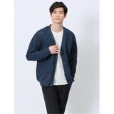 70青 | Vネックカーディガン&長袖Tシャツ アンサンブル | TAKA-Q MEN