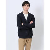 75紺 | Vネックカーディガン&長袖Tシャツ アンサンブル | TAKA-Q MEN