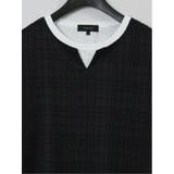 ふくれジャガード フェイクキーネック半袖Tシャツ | TAKA-Q MEN | 詳細画像13 