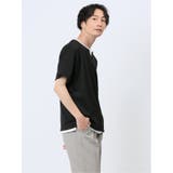 ふくれジャガード フェイクキーネック半袖Tシャツ | TAKA-Q MEN | 詳細画像4 