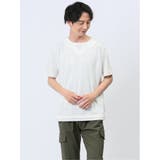 01白 | ふくれジャガード フェイクキーネック半袖Tシャツ | TAKA-Q MEN
