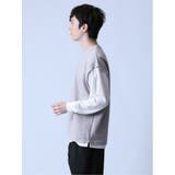 ふくれジャガード フェイクレイヤード クルー長袖Tシャツ | TAKA-Q MEN | 詳細画像2