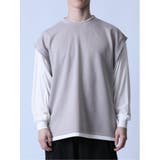 ふくれジャガード フェイクレイヤード クルー長袖Tシャツ | TAKA-Q MEN | 詳細画像5