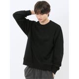 05黒 | ロゴ刺繍 裏毛スエットトレーナー | TAKA-Q MEN