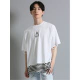 01白 | フェイクレイヤード クルーネック半袖BIGＴシャツ | TAKA-Q MEN