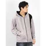03ライトグレー | シルキーフリース 切替フルZIP ルーズパーカー | TAKA-Q MEN