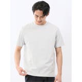 03ライトグレー | 【DRESS T-SHIRT】綿ストレッチ ボーダー クルーネック半袖Tシャツ | TAKA-Q MEN