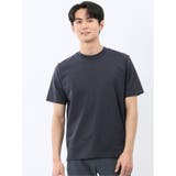 75紺 | 【DRESS T-SHIRT】綿ストレッチ ボーダー クルーネック半袖Tシャツ | TAKA-Q MEN
