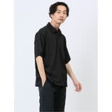05黒 | 綿ストレッチ オーバーサイズ 半袖ポロシャツ | TAKA-Q MEN