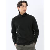 05黒 | 【DRESS T-SHIRT】シルケットスムス タートルネック 長袖Tシャツ | TAKA-Q MEN
